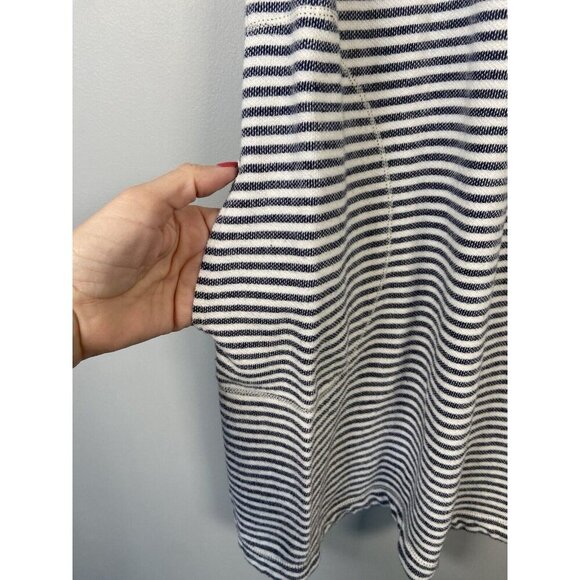 Max Studio Weekend Size Small Striped Short Sleeve Tunic Dress Pockets Fisherman - Picture 6 of 12